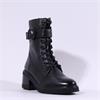 Regarde Le Ciel Marcy Buckle Lace Boot - Black Leather
